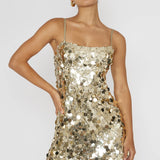 Axel Sequin Mini Dress Gold