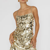 Axel Sequin Mini Dress Gold