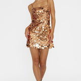 Axel Sequin Mini Dress Bronze