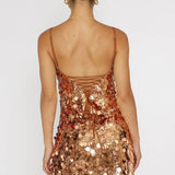 Axel Sequin Mini Dress Bronze