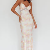 Super Shy Floral Lace Maxi Dress Pink