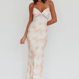 Super Shy Floral Lace Maxi Dress Pink