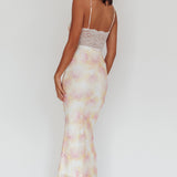 Super Shy Floral Lace Maxi Dress Pink