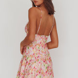 Lead The Way Abstract Print Mini Dress Pink