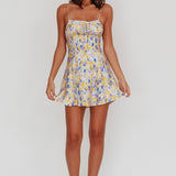 Lead The Way Abstract Print Mini Dress Yellow