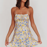 Lead The Way Abstract Print Mini Dress Yellow
