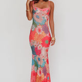 Girl Power Lace Strap Maxi Dress Pink