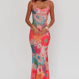 Girl Power Lace Strap Maxi Dress Pink