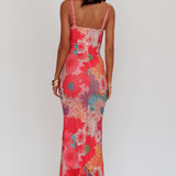 Girl Power Lace Strap Maxi Dress Pink