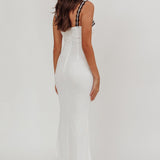 Girl Power Lace Strap Maxi Dress White