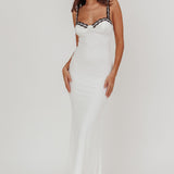 Girl Power Lace Strap Maxi Dress White