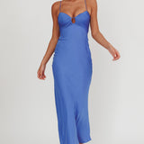 In A Daze Gathered Bust Maxi Dress Blue
