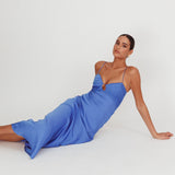 In A Daze Gathered Bust Maxi Dress Blue