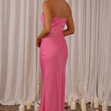 In A Daze Gathered Bust Maxi Dress Hot Pink