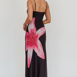 Kailua Floral Print Maxi Dress Black