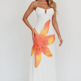 Kailua Floral Print Maxi Dress White