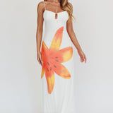 Kailua Floral Print Maxi Dress White