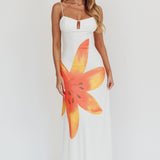 Kailua Floral Print Maxi Dress White