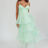 Made For You Tiered Ruffle Midi Dress Mint
