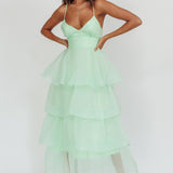Made For You Tiered Ruffle Midi Dress Mint