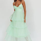 Made For You Tiered Ruffle Midi Dress Mint