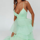 Made For You Tiered Ruffle Midi Dress Mint