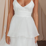 Made For You Tiered Ruffle Midi Dress White