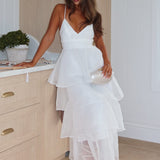 Made For You Tiered Ruffle Midi Dress White