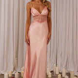 Kinzie Lace Waist Maxi Dress Pink