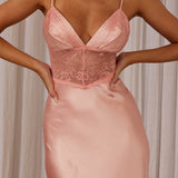 Kinzie Lace Waist Maxi Dress Pink