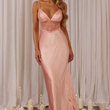 Kinzie Lace Waist Maxi Dress Pink