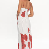 High Roller Rosette Maxi Dress Print White