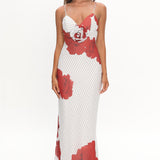 High Roller Rosette Maxi Dress Print White