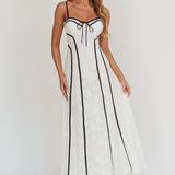 Find Your Way Lace Contrast Maxi Dress White