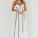 Find Your Way Lace Contrast Maxi Dress White