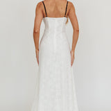 Find Your Way Lace Contrast Maxi Dress White