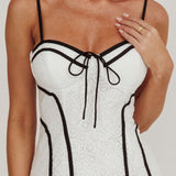 Find Your Way Lace Contrast Maxi Dress White