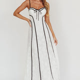 Find Your Way Lace Contrast Maxi Dress White
