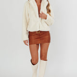 Smoky Mountains Faux Fur Jacket Beige