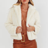 Smoky Mountains Faux Fur Jacket Beige