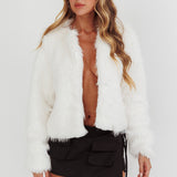 Smoky Mountains Faux Fur Jacket White