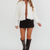 Smoky Mountains Faux Fur Jacket White