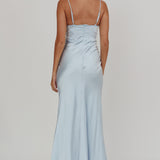 Her theory Lace Trim Maxi Dress Steel Blue