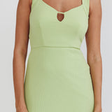 Jennine Lace-Up Back Midi Dress Matcha