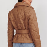 Kiersten Waist Tie Puffer Jacket Mocha