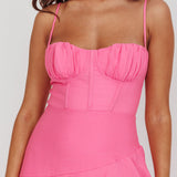 Madrid Summer Tiered Ruffle Maxi Dress Pink