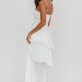 Madrid Tiered Ruffle Maxi Dress White