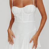 Madrid Tiered Ruffle Maxi Dress White