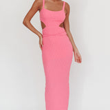 Piera Cut-Out Waist Maxi Dress Hot Pink