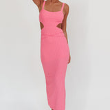 Piera Cut-Out Waist Maxi Dress Hot Pink
